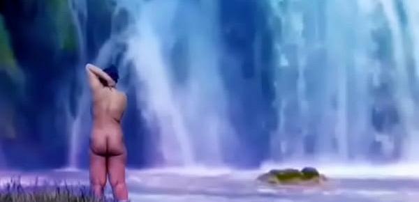  Desi publicly nude in front of water fall.